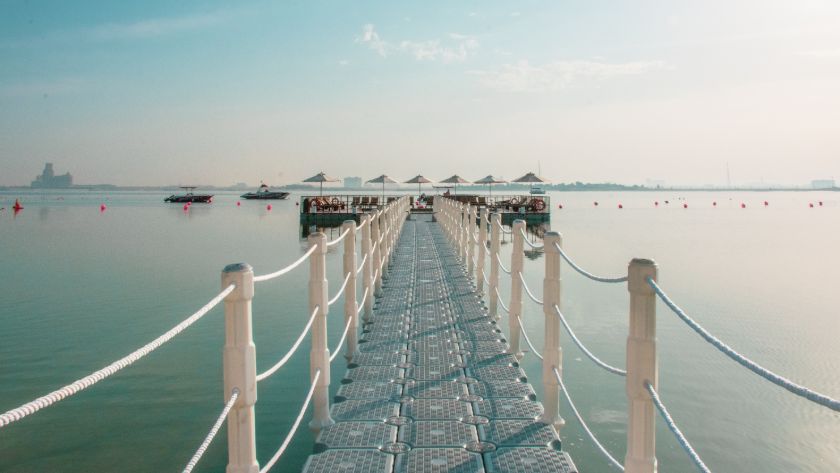 Walk out to the Floating Sea Pool