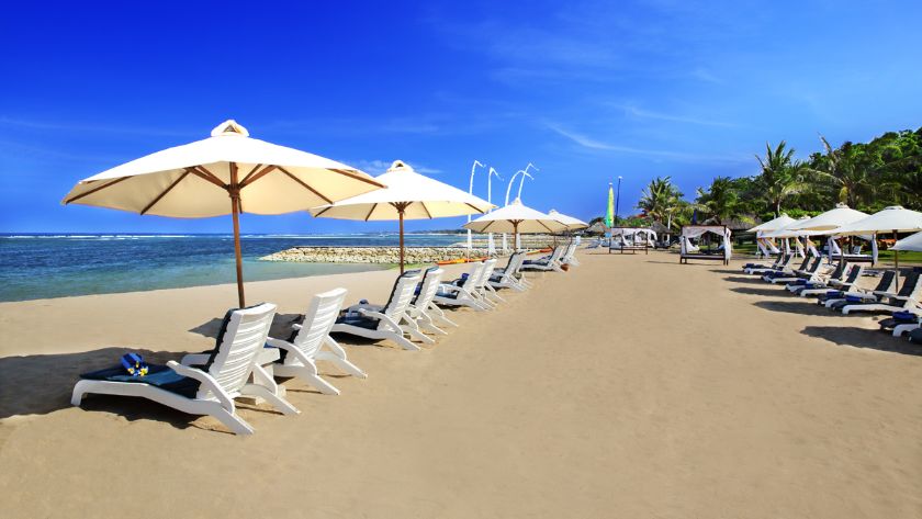 Sun Loungers on the Beach 
