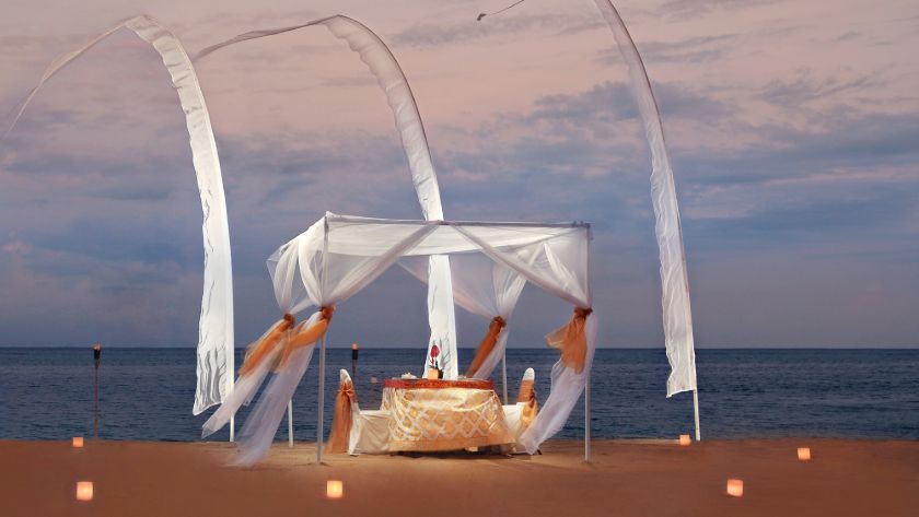 Romantic Dinner Setting on the Beach 