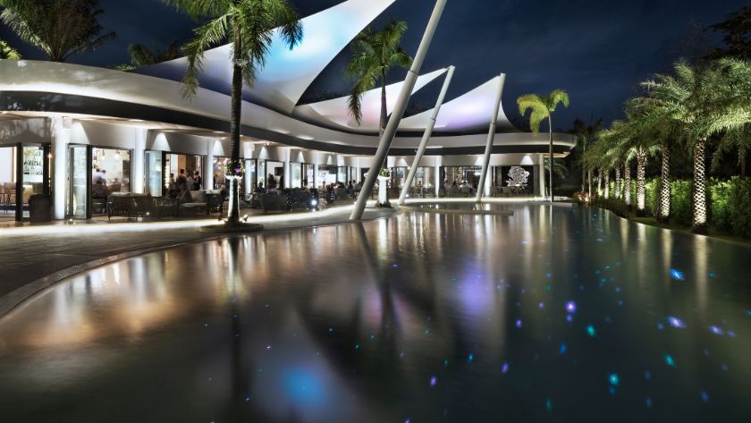 Firefly Pool and Restaurant at Night