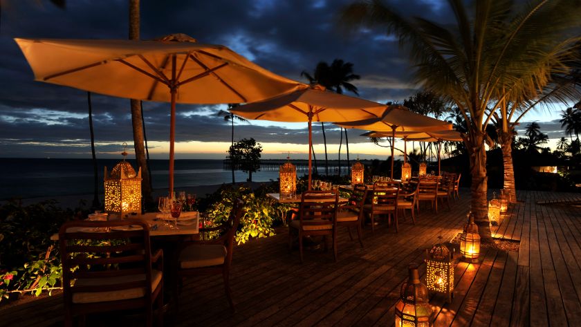 The Dining Room Dinner on the Deck by Dusk