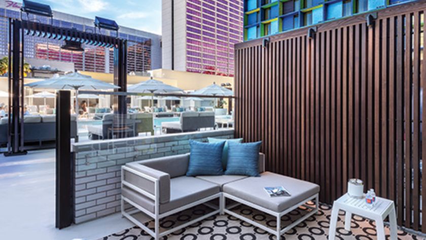 Cabana Room Lounge Area and Pool 