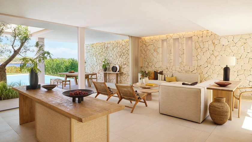 Deluxe Two Bedroom Residence Private Pool Front Coastal View Living Area