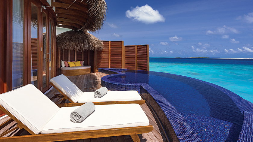 Honeymoon Water Suite Deck and Pool