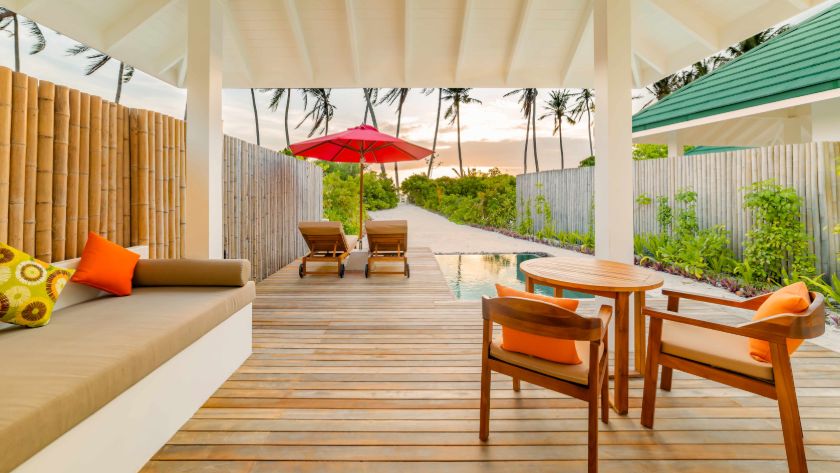 Sunset Pool Beach Villa Terrace